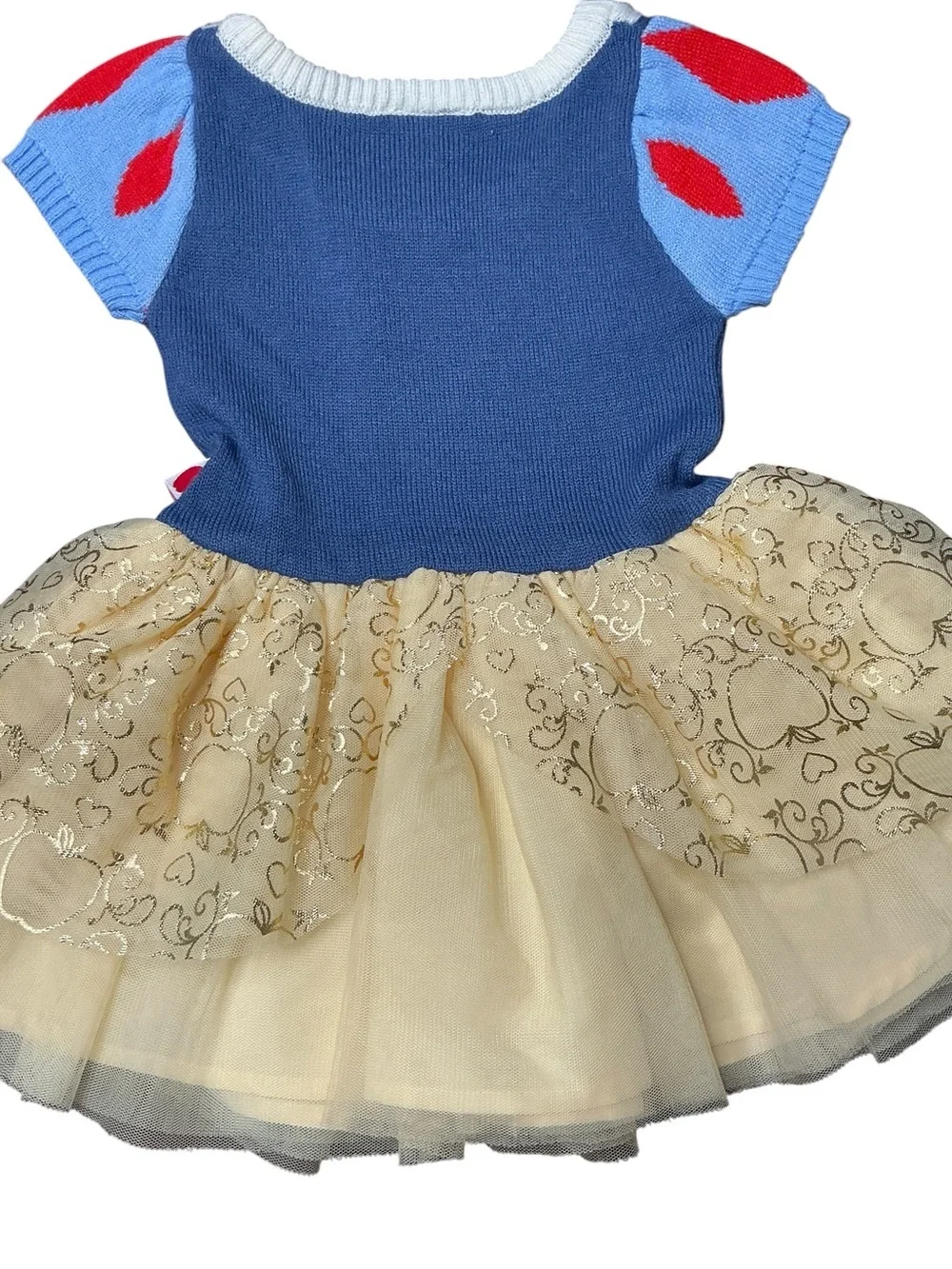 Disney Girls Snow White Dress Sweater Knit Bodice Tulle Skirt